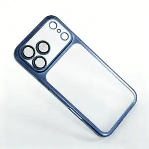 Matte metal lens frame protective case, iPhone 17-17 AIR, 16-16 Pro Max, 15-15 Pro Max, mobile phone protection, lens protection