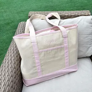 Custom Pink Tote Bag | Personalized Name Tote | Bridesmaid Gift | Teacher Gift | Everyday Aesthetic Bag