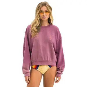 BOLT STITCH 2 RELAXED CREW SWEATSHIRT - FADED BERRY