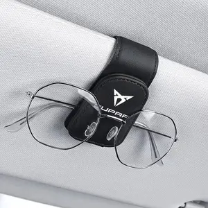 Car Sun Visor Holder Leather Auto Glasses Storage Sunglasses Clip Interior Accessories For Cupra Leon Born Ateca Terramar Tavascan e-Racer Ibiza Altea Tarraco Formentor, Magnetic Attachment