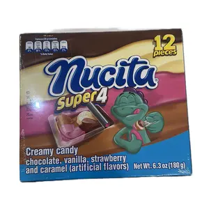 Nucita Super 4 - Creamy Candy Chocolate, Vanilla, Strawberry and caramel - Producto de México - 6.3 oz - 12 units