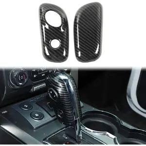 Voodonala for 2009-2014 Ford F150 ABS Carbon Fiber Gear Shift Knob Shifter Gear Selector Transmission Shift Lever Knob Trim for F150 Interior Accessories 2pcs