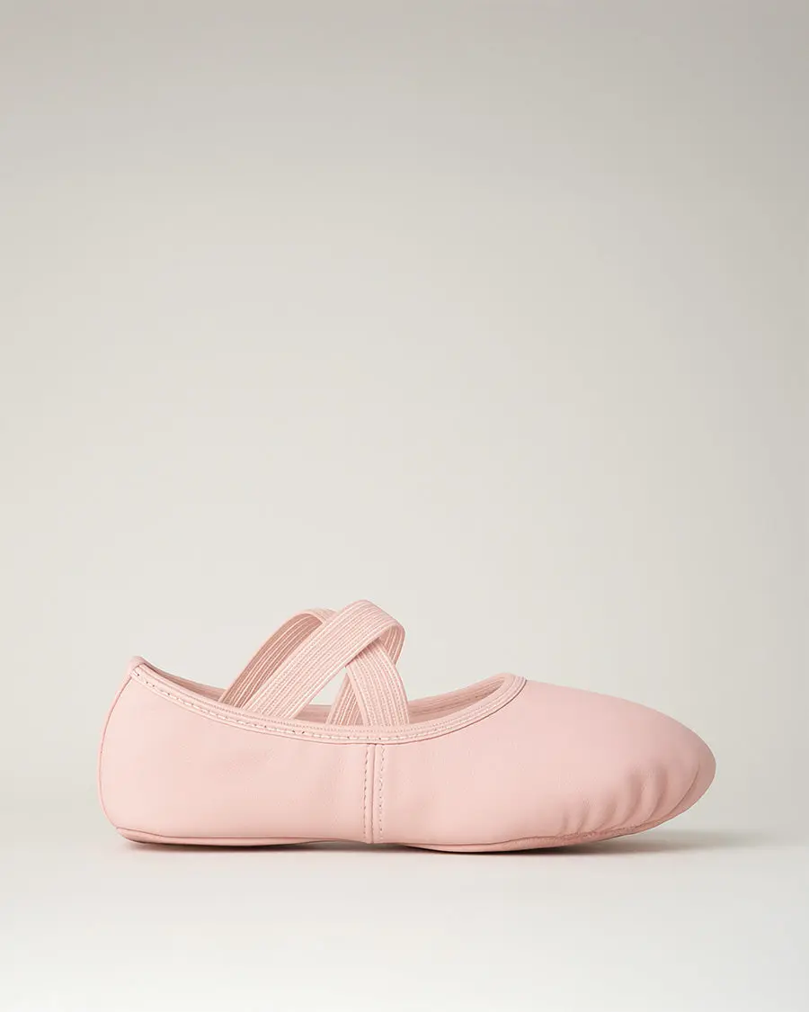 Kids PU Leather Ballet Shoes(split sole, no drawstring)