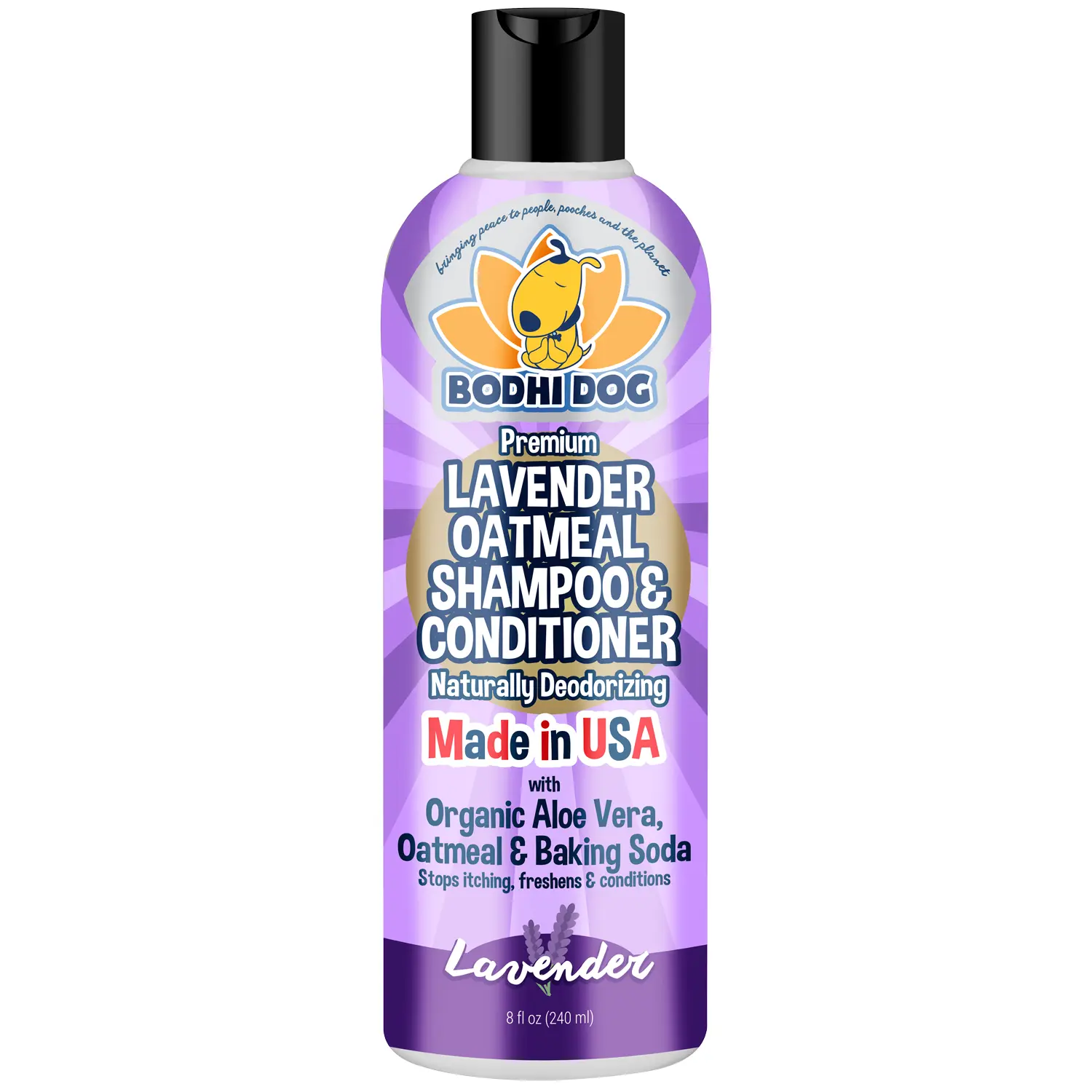 Organic Lavender Oatmeal Pet Shampoo and Conditioner | Hypoallergenic Conditioning Deodorizing Formula | Soothes Dry Itchy Skin Calming | Made in the USA by Bodhi Dog Grooming Products