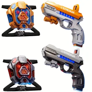 [Long-Range Laser Tag] 50m Long-Range Laser Tag Set | IR Guns & Smart Targets | Sound/Vibration/LED Feedback | Toy Gift & Parent-Youngsters Activity