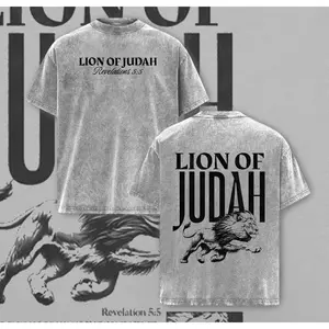Lion of Judah Vintage Washed T-Shirt / Tank Top / Hoodie, Christian Jesus Apparel, Faith Streetwear Oversize Heavyweight, Gothic Church Outfit, Gym Pump Cover , Lion Shirt