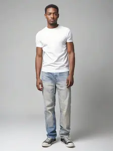Men's High-Waist Purple Tie-Dye Stretchy Slim Straight Jeans - Comfortable Menswear Bottoms