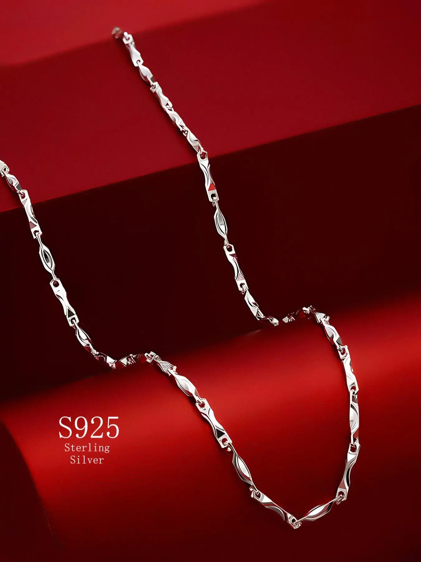 S925 Sterling Silver Simple Style Minimalist Chain Necklace, Fashionable Chain Necklace for Party, Daily Decor, Trendy All-match Jewelry As Birthday G