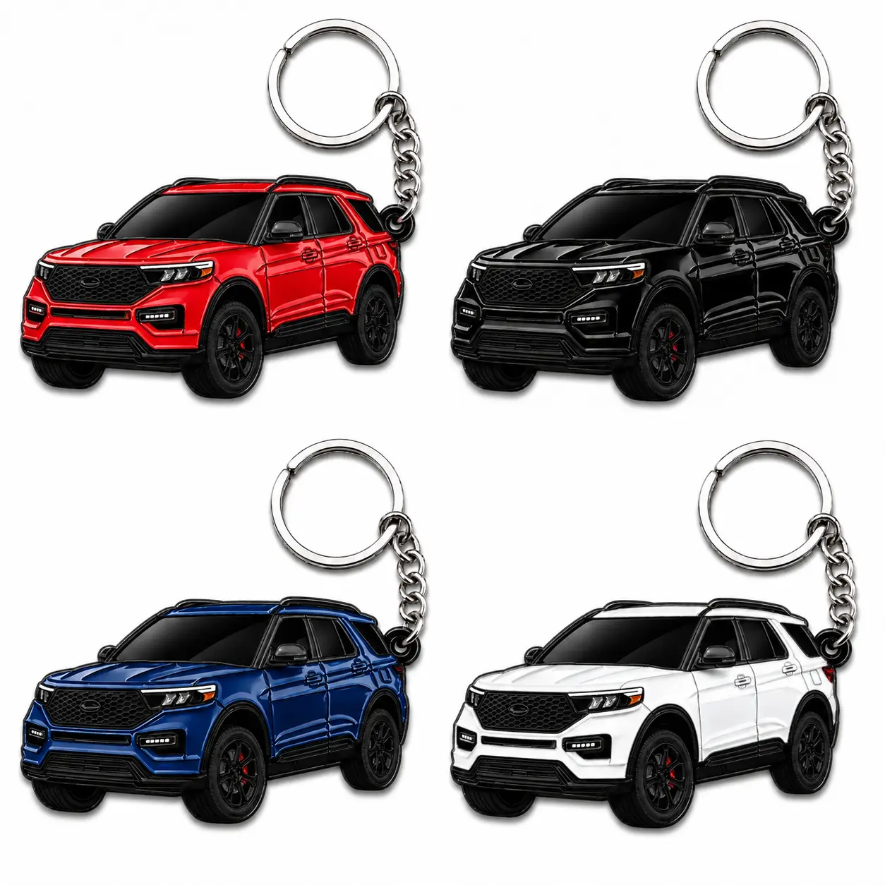 Explorer ST Acrylic Keychain – Explorer SUV Key Ring, Red Black Blue White Car Charm, Ford SUV Lover Gift, Auto Accessory, Gift for Him & Her