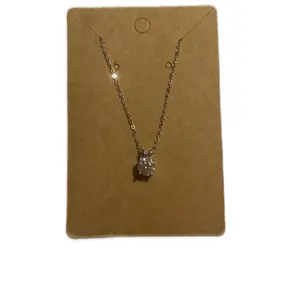 Moissanite Solitaire Necklace - Simple Design with Moissanite Pendant on Chain