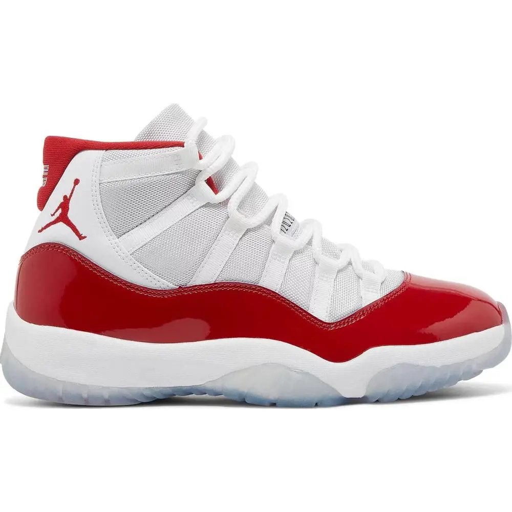 Jordan Retro 11 "Cherry" White Red Fashion Sneakers 100% Authentic