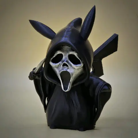 Ghost Pikachu-inspired Statue Hand Painted 3d Print