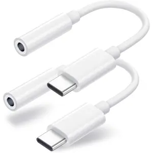 2 Pack USB C to 3.5mm Headphone Jack Adapter, USB C to Aux Audio Dongle  Cord Compatible with  16/15 Pro/15 Pro Max, iPad Pro, MacBook,  S21-24, Pixel 7/6/5