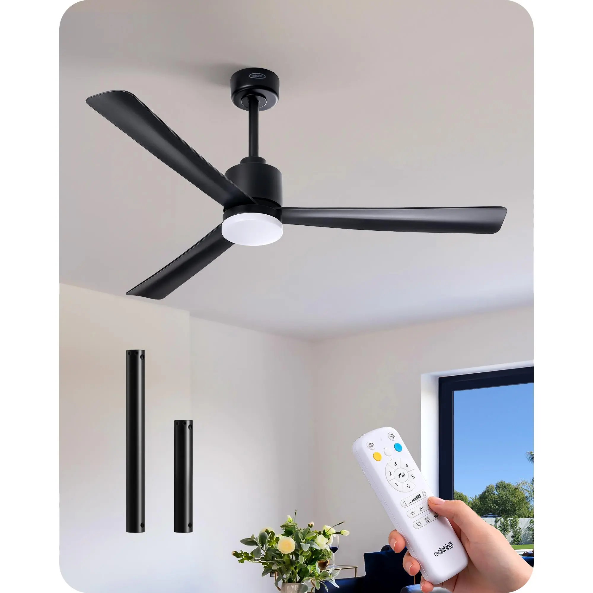 52" Modern Black Blades