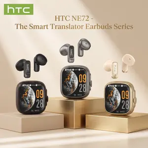 HTC NE72 Wireless Smart Screen Earbuds, TikTok-Compatible, Smart Screen Translation, Dual Touch Music Control, Translation