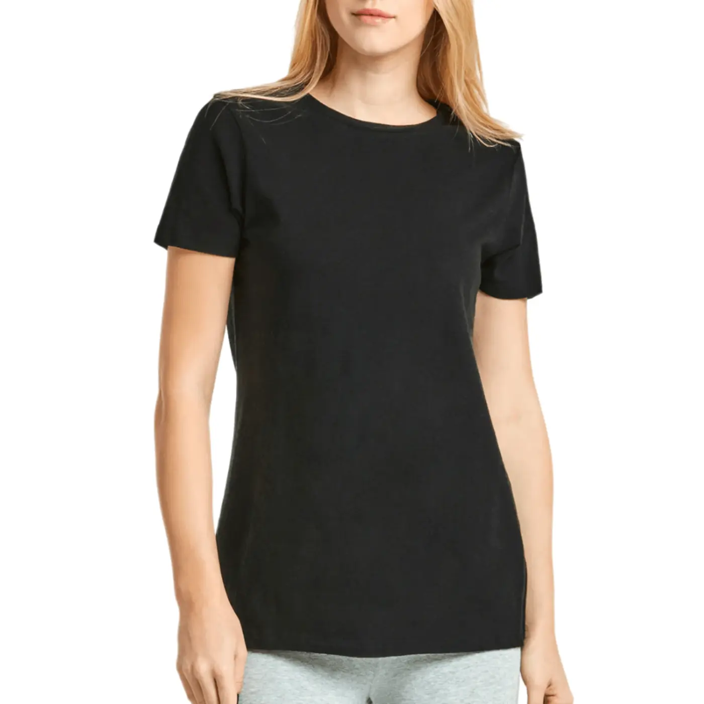 Women's T-Shirts 95% Cotton Crew Neck Short Sleeve Tee Tops S - XL Classic Fit Regular Size Solid Breathable Casual Athletic Yoga Summer Activewear