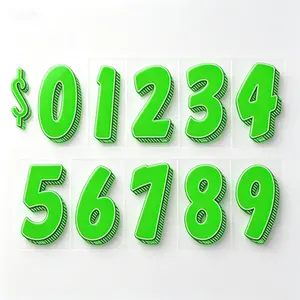 Vinyl Decals for Cars Chartreuse Large Number Stickers 11 Dozen Windshield Numbers Pro Pack Dealer Supplies, Reusable No Glue Needed Number Decals for Windows & Racing, Bulk Number Stickers for Events & Dealers, Long-Lasting Outdoor Use Vinyl Numbers