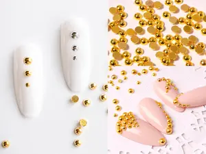 Metallic Hemisphere Caviar beads/ Semicircle Silver Gold nail micro beads