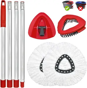 Spin Mop Replacement for O-Cedar 1-Tank System -Microfiber Flat Mop Set with 2/5 Reusable Pads,30-58in Stainless Steel Handle,Plastic Brush,Compatible with O Cedar EasyWring 1-Tank System, Easy-to-Replace for Wood,Tile Floors summerwins,SummerVibes.