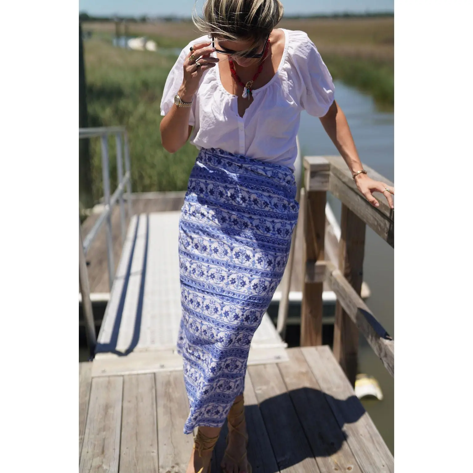 Blue Floral Sarong