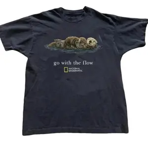 100% pure cotton, comfortable and breathable, National Geographic "Go with the Flow" unisex T-shirt, gift