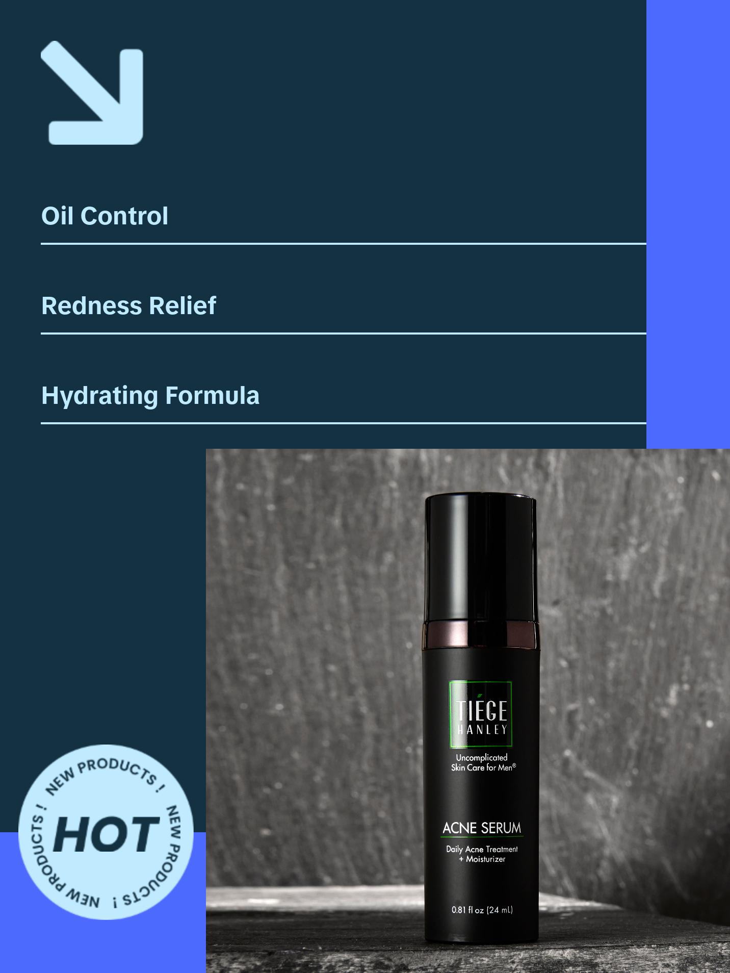 Tiege Hanley 2% Salicylic Acid Acne Serum - Tea Tree + Squalane + Niacinamide - Blackheads + Redness + Oily Skin