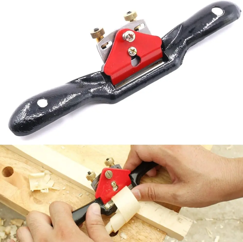Adjustable Spokeshave with Flat Base, Metal Adjustable Blades Hand Tool for Precision Cutting in Wood Craft Projects