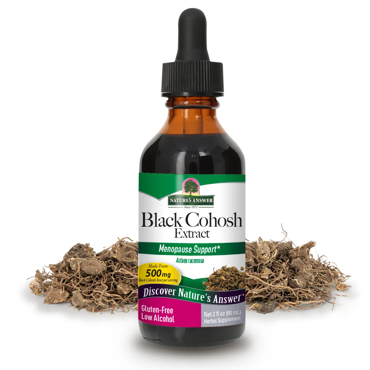 Nature's Answer Black Cohosh Root Extract Supplement with Organic Alcohol, 2-Fluid Ounces | Menopausal Support | Hot Flash Relief | Promotion of Fertility