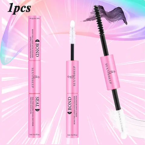 Lash 2 in 1 Bond and Seal Cluster Lashes Glue for DIY Individual Eyelash Extensions Super Strong Hold Clusters Lash Adhesive False Eyelash Adhesive Mascara Wand Eyelash Bonding Tools Eyelashes Glue for Sensitive Eyes Eyelash Tools