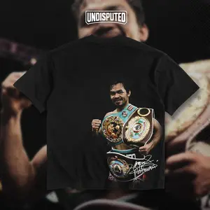 UNDISPUTED Manny Pacman Pacquiao Undisputed Champion Heavy Cotton T-shirt Pacquiao Boxing  Shirt Fan Apparel Gift For Boxing Fan Menswear Breathable Print