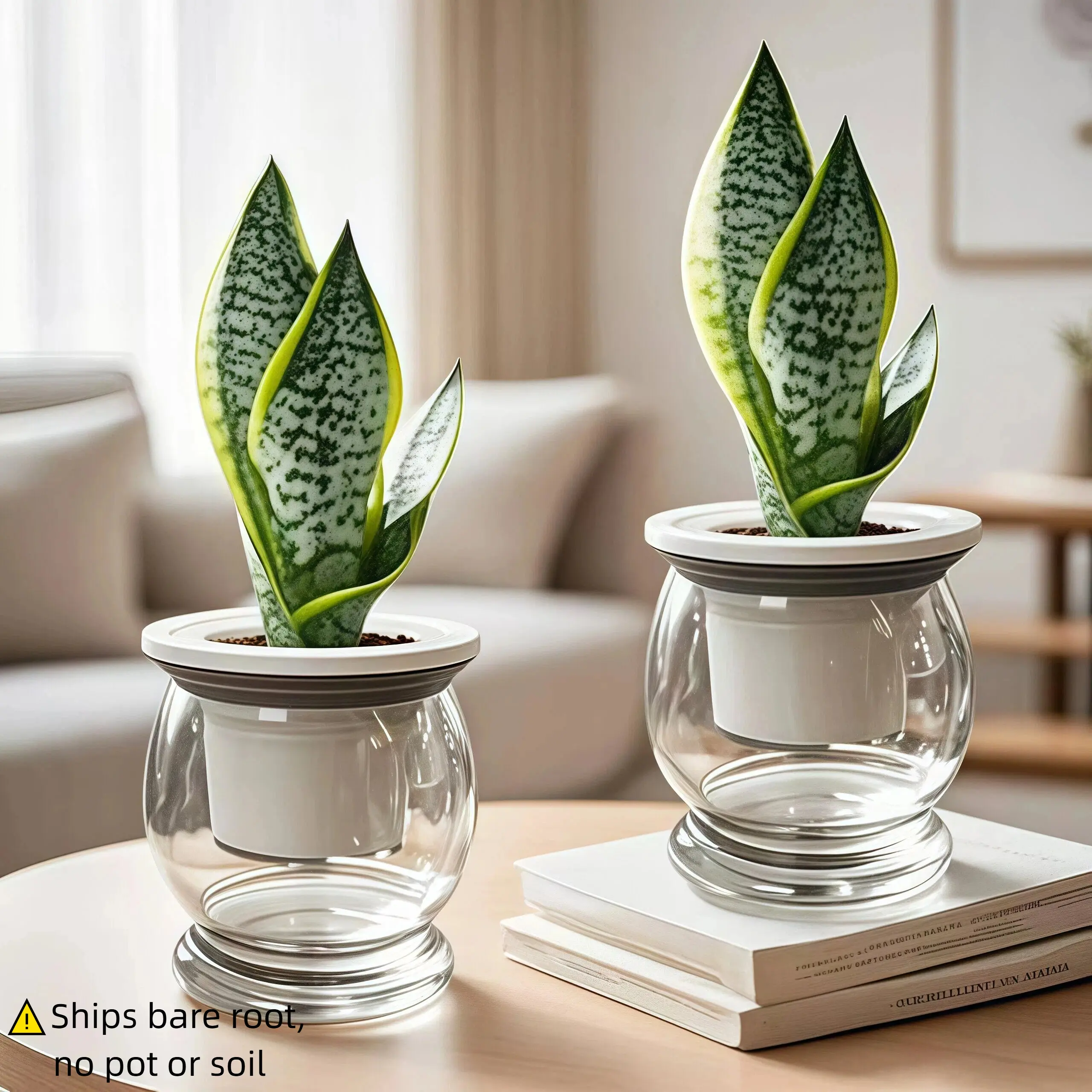 Laurentii Dracaena Trifasciata Bare Root Live Plant, Drought & Shade Tolerant Foliage, Apartment Dorm Balcony Decor, Easy Care Greenery For Busy People