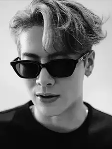 Wang Jiaer the same GM sunglasses men's trendy ruffian handsome retro high sense cat eye sunglasses polarized Internet celebrity small frame