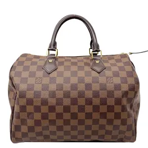 Pre-owned Louis Vuitton Damier Ebene Satchel Bag Speedy 30 Brown