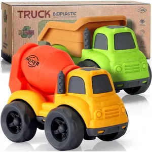 X-MTS06  Toddler Toys for 1 Year Old Boy, Dump Truck Toys and Mixer Cement, BPA Free, Phthalates Free, PVC, Outdoor Toys for Toddlers 1-3, Ideal Toy Cars for 2 3 4 Year Old Boy Christmas Birthday Gift
