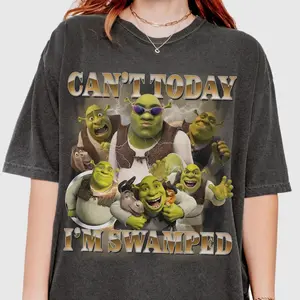 [Sale up to 45%]Comfort Colors Limited Shrek Funny Shirt ,Can’t Today I’m Swamped T-Shirt, Retro Meme Graphic Tee