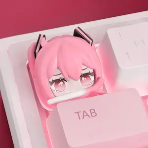 Hot Hatsune Miku DIY Keycaps Anime Personality Cross Axis PBT Mechanical Keyboard Keycap Cartoon Resin Keycaps Decoration Gifts