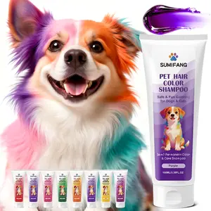 Pet Dye Shampoo Half-Permanent, Safe Gentle for Dogs & Cats, Plant-Based Pet Dye, No Residue, Pressure-Free, Half-Permanent Coloring