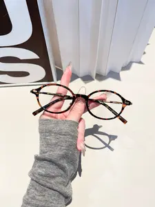 Bookworm Small Frame Blue Light Blocking Glasses for Women, Plain Tr90 Oval Frame, Vintage Tortoise Leopard Pattern, Elegant Style