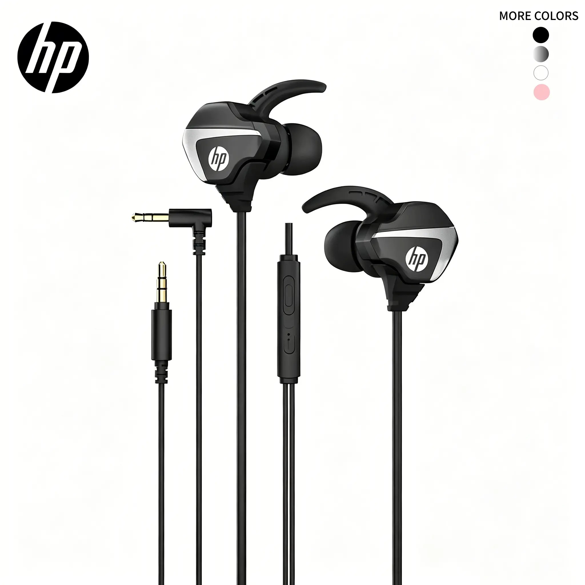 HP 3.5mm wired gaming audio headset, HiFi stereo sound quality, Type-C interface, noise reduction microphone, compatible with mobile phones, computers and iPad 3.5mm jack, suitable for games, music and calls, Gaming Earphones