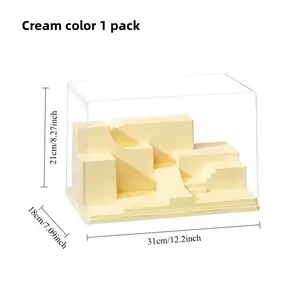 1 Pack DIY Landscape Display Case Cream-Colored Large-Size Clear Acrylic Figure Mystery Box Desktop Display Cabinet