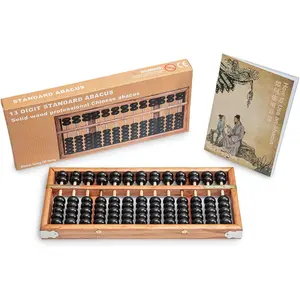 gital Standard Abacus-28.5cm-Professional 13-Column Soroban Calculator (Functional and Educational Tool) -Style Chinese Wooden Abacus.