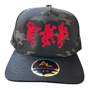 Alusive Brand Danza de Diablos Snapback Hat with Red Devil Embroidery on Navy Blue Fabric
