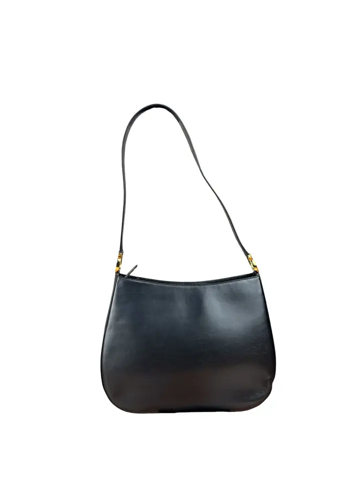 Pre-owned SALVATORE FERRAGAMO Leather Shoulder Bags Black Hobo Bag