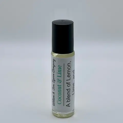 10 ml Scented Coconut-Lime Lift Roll-On Moisturizing Body Oil - Fast-Absorption Almond Oil Blend, Revitalizing Fragrance, Vegan Nontoxic Single Bottle On-the-Go Bath & Body Care