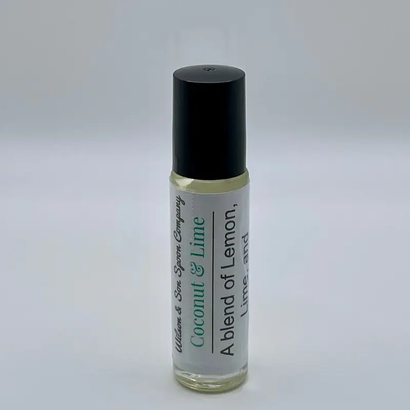 10 ml Scented Coconut-Lime Lift Roll-On Moisturizing Body Oil - Fast-Absorption Almond Oil Blend, Revitalizing Fragrance, Vegan Nontoxic Single Bottle On-the-Go Bath & Body Care