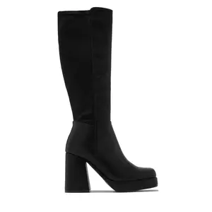 Harley Platform Block Heel Boots - Black