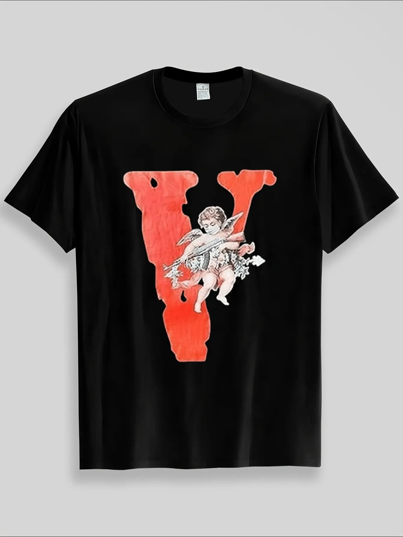 Fashion Men's Short Sleeved T-Shirt V Letter Printed Tops Casual Couple T-Shirt Hop Short Sleeved Tops