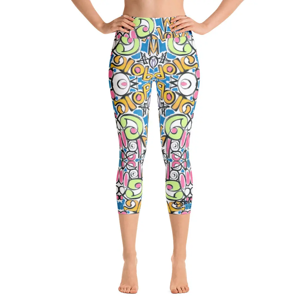 Stop War Now Graffiti Yoga Capri Leggings