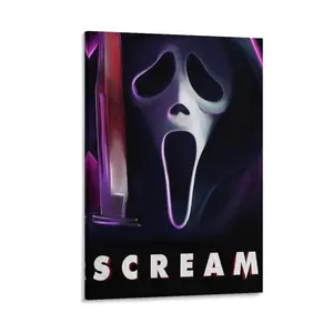 Ominous Ghost's Figure Canvas Mural, Ideal for Scream's Film - Based Studio Decor Canvas Poster Bedroom Decor Sports Landscape Office Room Decor Gift