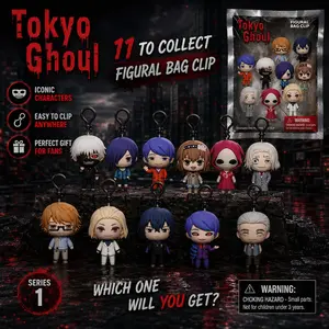 Tokyo Ghoul Official Blind Bag Keychain Collectibles, Kaneki Mask Touka 3D Bag Clip, Mystery Anime Figure Keyring, Manga Fan Gift, Random Surprise Pick